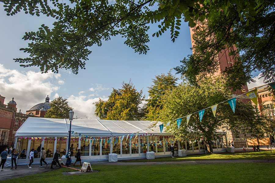 Freshers marquee at the University of Birmingham
